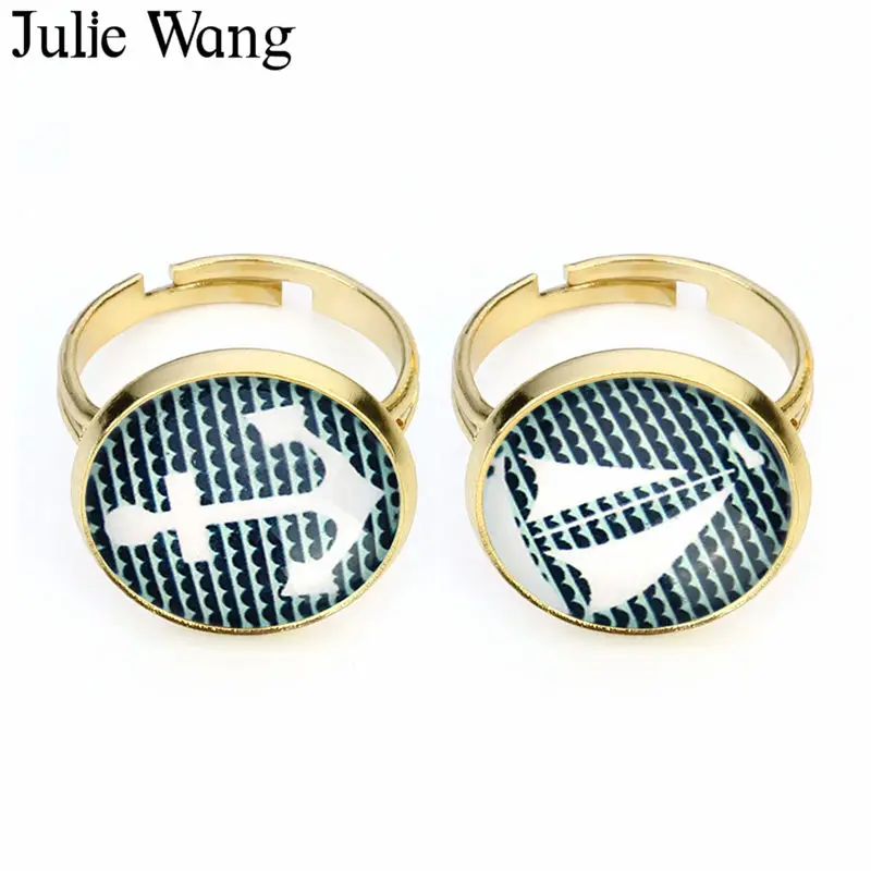 Julie Wang 20 шт 10/12/14/18 мм Якорь Руль пират кошка стекло кабошон для ожерелья серьги