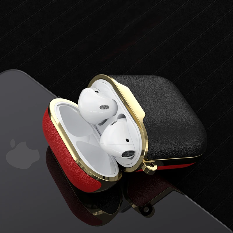

Leather Case For Airpods Wireless Earphone Cover Cases For Air Pods Bluetooth Earpods Headphone Box Case Protective Skin Cover