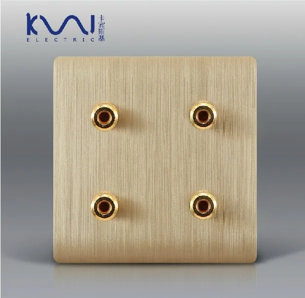 Двойной аудио розетка Wallpad роскошные электрические розетки цвета шампанского