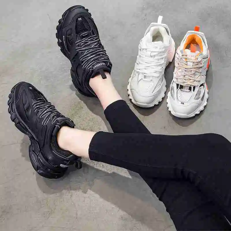 FAMSO/2019 женские кроссовки на толстой подошве туфли платформе знаменитостей для