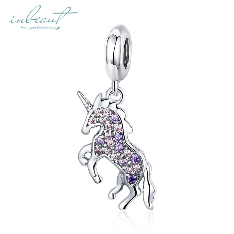 S925 серебро fit Pandora браслет DIY птица Единорог собака Бабочка Олень талисманы 925 синяя кристаллическая звезда Пингвин жесты бусины
