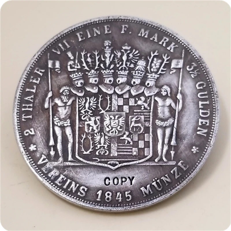 1845 немецкие Штаты (шварцбург рудолштат) 2 thaler 3 1/2 Gulden Фридрих гантеркопия монета