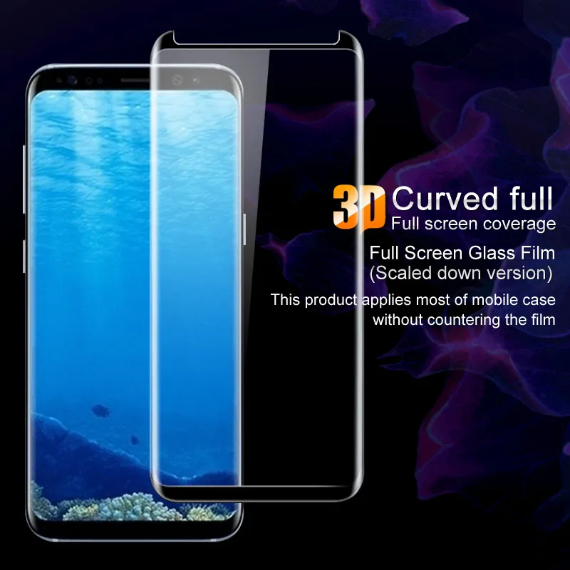 Полноэкранное стекло для Samsung Galaxy S8 Plus Imak 3D изогнутое Закаленное Защитная пленка