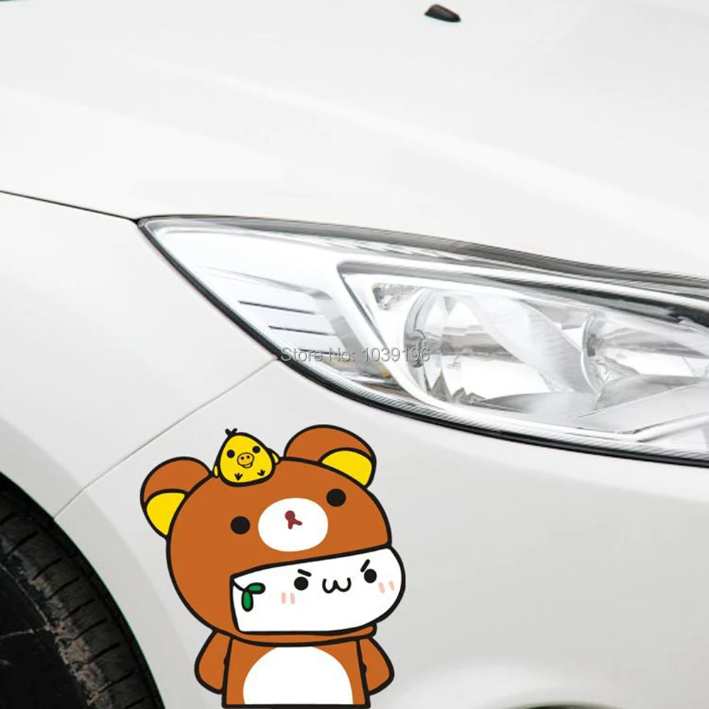 Новый дизайн мультфильм милый медведь Rilakkuma автомобильные наклейки для Tesla VW Toyota