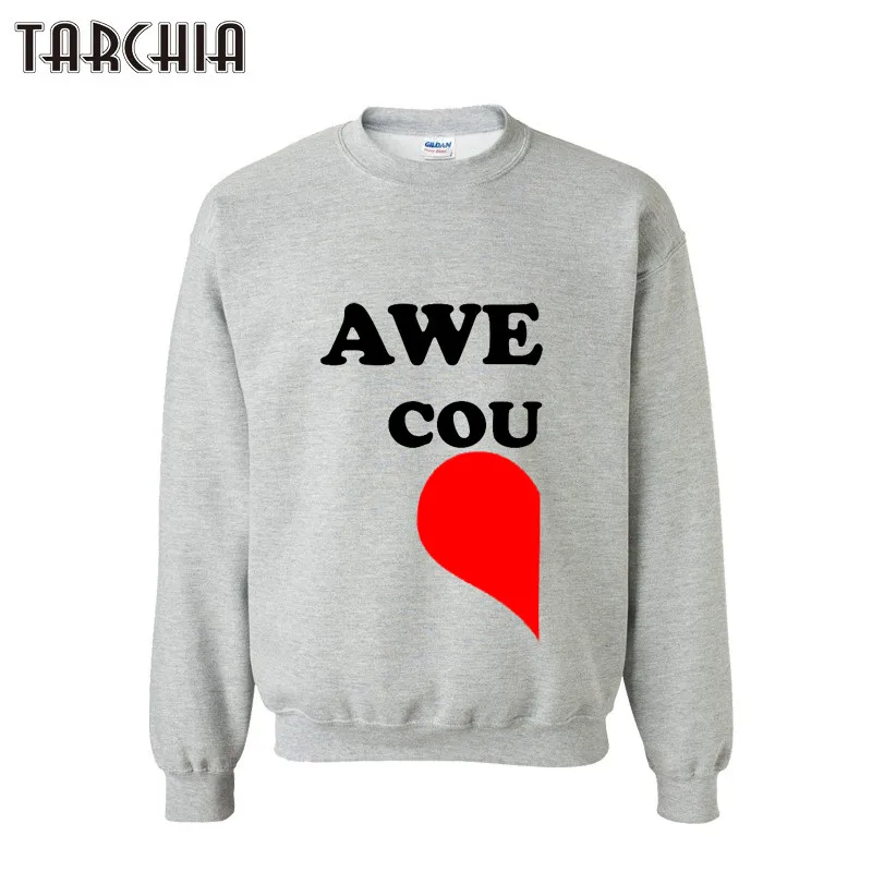

TARCHIA Men Sweatshirts AWE COU Printed Spring&Autumn Men's Casual O-neck Sweatshirt Pullover Slim Fit Cotton For Man Hoodies