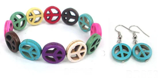 Набор из браслета и серег с камнем разноцветный | Украшения аксессуары