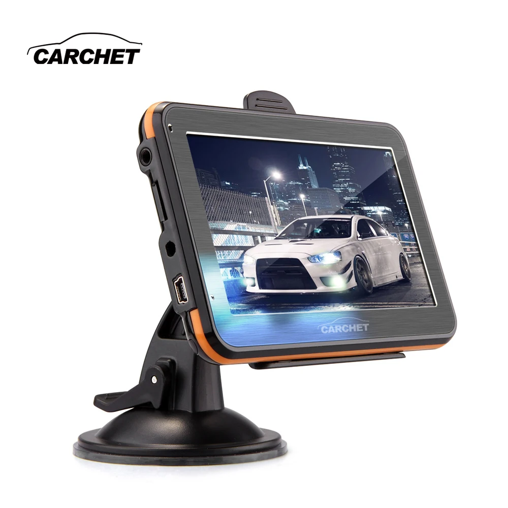CARCHET Автомобильный GPS навигатор 4 3 дюймов TFT сенсорный Навигация FM RAM 128MB 4GB + карта