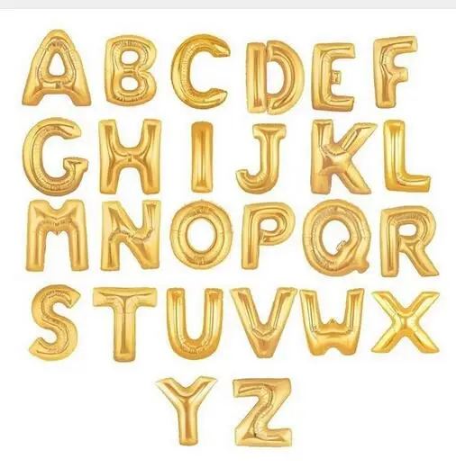 1 шт. Большие 40 дюймов золотые серебряные шары из фольги в виде букв гелиевый