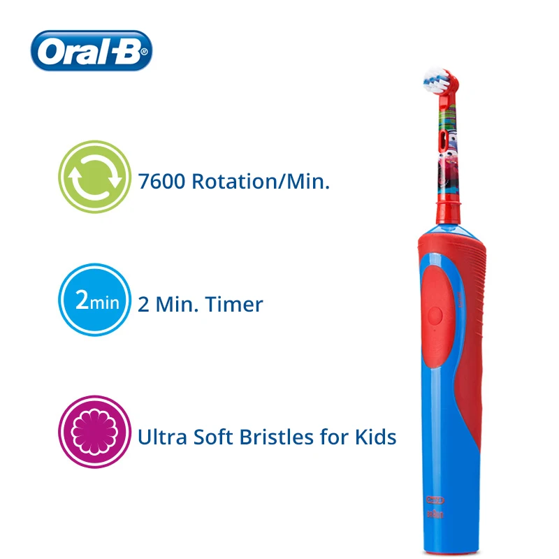 Электрическая зубная щетка Oral B для детей вращение на 7600 K 2 мин таймер Индуктивная