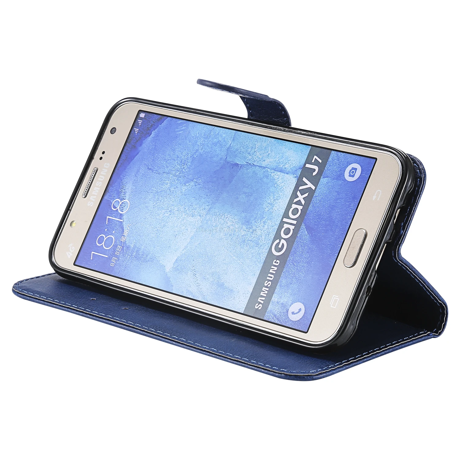 Чехол с откидной крышкой для Samsung Galaxy J7 J 7 2015 кожаный чехол-бумажник J700H DS