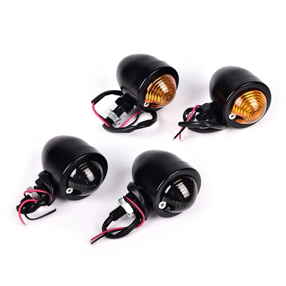 

2pcs12V Black Bullet Motorcycle Turn Signal Indicator Lamp Light Moto Blinker Light For Harley Honda Fatboy Chopper Bobber