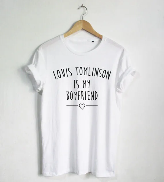 Футболка Луи Tomlinson is my boyfriend футболка с цитатой модная унисекс блоггером большого