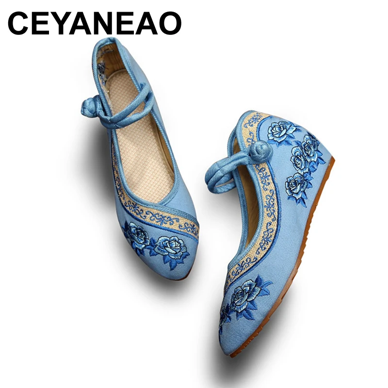 CEYANEAOHandmade женские туфли на танкетке в винтажном стиле старый Пекинская обувь с