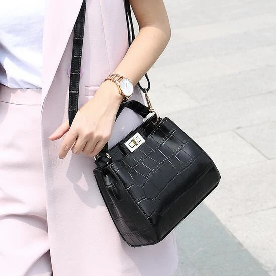 2017 Новый бренд крокодиловый узор 3 цвета сумка на плечо Минималистичная через из