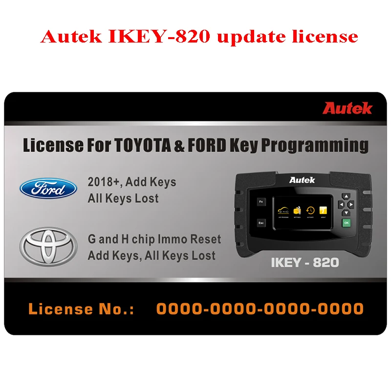 

Программатор ключей Autek IKEY820, автомобильный программируемый ключ, брелок, иммобилайзер OBD2, инструмент с лицензией 2018 + для Ford Toyota