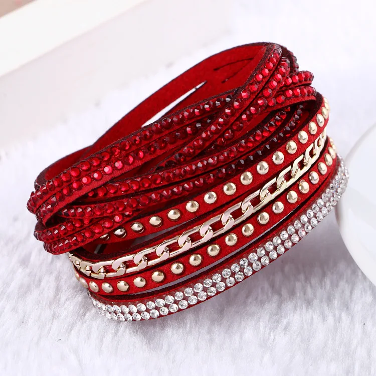 New Fashion leather bracelet Punk Style Multilayer Bracelets &amp Bangles Rivet Bracelet For Women pulseras Best Gifts 2016 Hot | Украшения