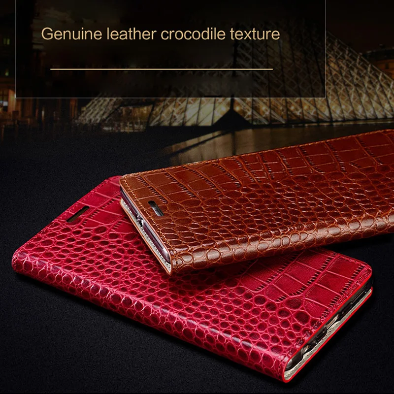 

JUNDONG brand phone case genuine leather crocodile Flat texture phone case ForMeizu Max handmade phone case
