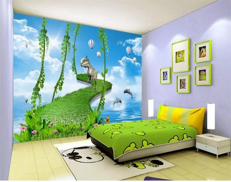 Пользовательские 3d фото обои для детской комнаты Фреска динозавр живопись ТВ Фон
