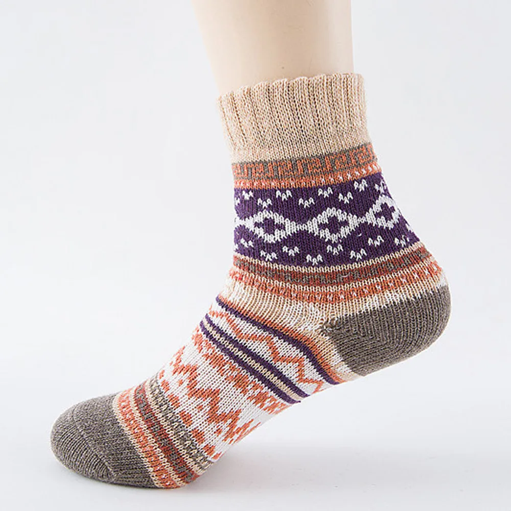 Зимние термо кашемировые носки женские теплые носки из кроличьей шерсти женские плотные носки повседневные носки для девочек толстые подарочные носки 30H