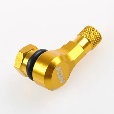 Золотой 2 шт мотоцикл автомобиль грузовик 11,3 мм ЧПУ алюминиевые колеса покрышки крышка на стержень клапана шины 90 градусов Подходит для Honda Yamaha Kawasaki Suzuki ATV - Цвет: Золотой
