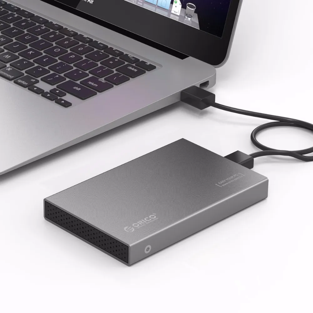 ORICO 2518S3 Алюминий 2,5 SATA коробка для жесткого диска HDD жесткий диск SSD Внешний чехол USB3.0 5 Гбит/с Поддержка 7 мм и 9,5 мм-серый