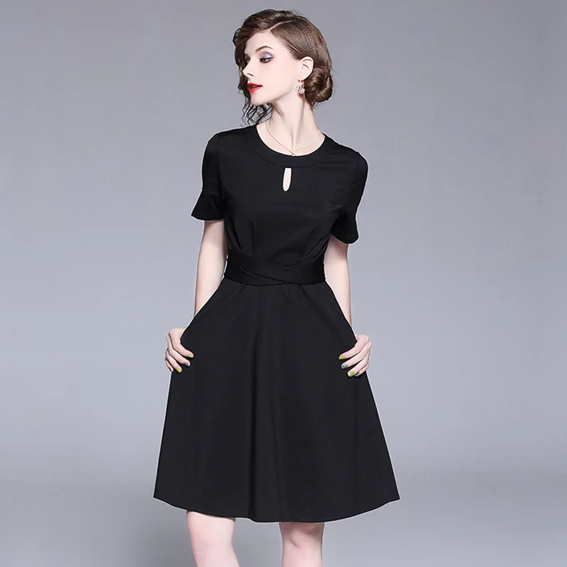Larci миди черная деловая модельная одежда Vestidos Casuales Mujer 2018 женское платье роковой