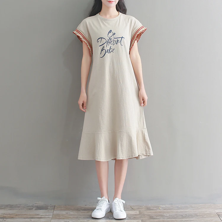 2018 женское летнее платье старинная буква С принтом с коротким рукавом однотонное