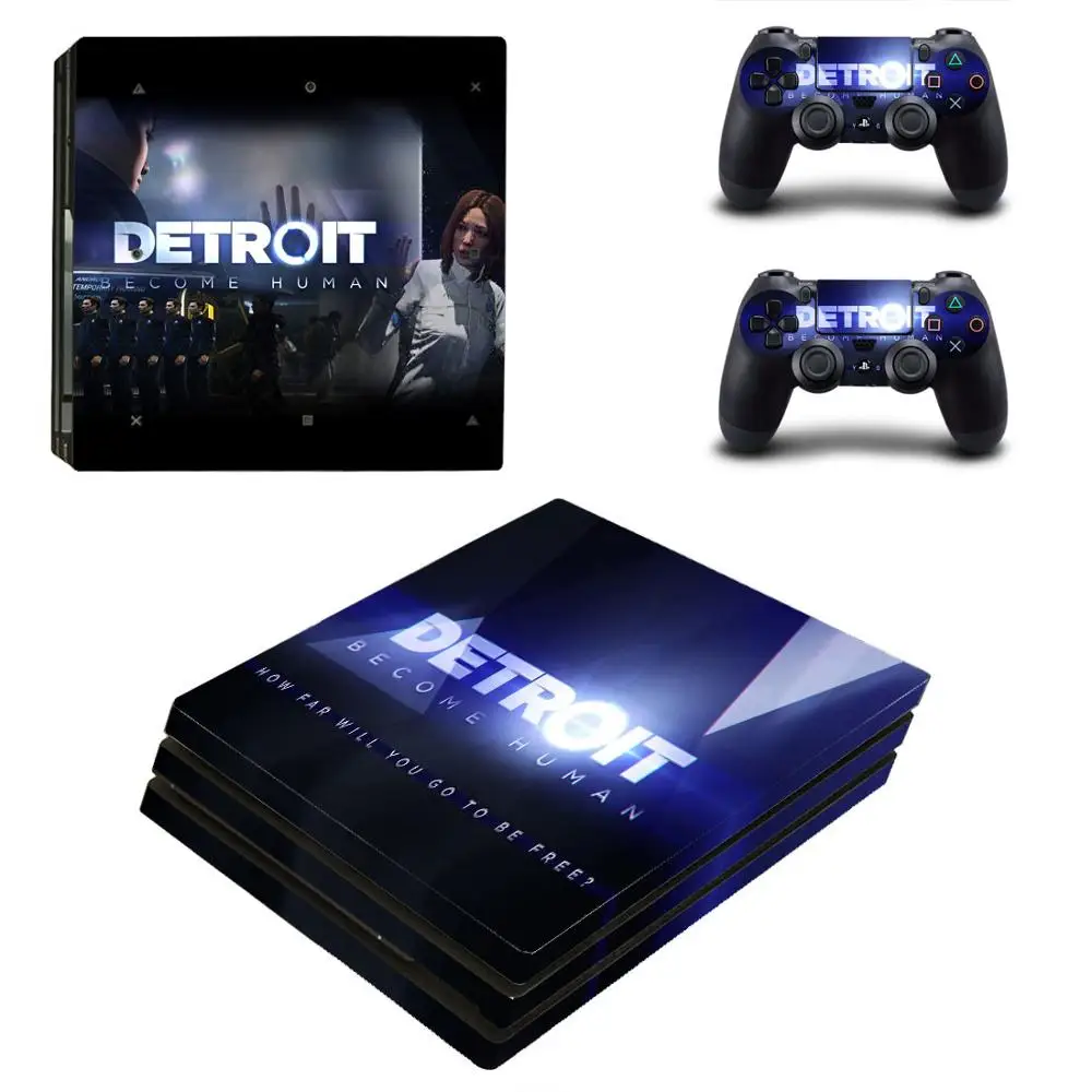Play station 4 PRO наклейки для Playstation 4 PS4 Pro консоли контроллера из винила и кожи самоклеящаяся пленка крышка Detroit стать человека - Цвет: YSP4P-2115