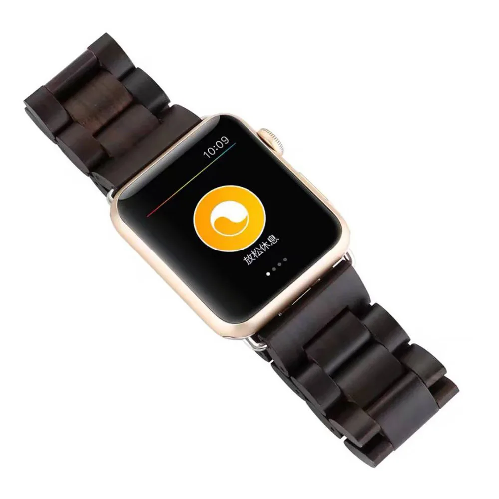 Coffee Высококачественный деревянный ремешок для часов для Apple Watch 38 мм 42 мм, браслет для умных часов, деревянный ремешок для часов Apple Watch Series 4 3 2 1 - Цвет ремешка: Coffee