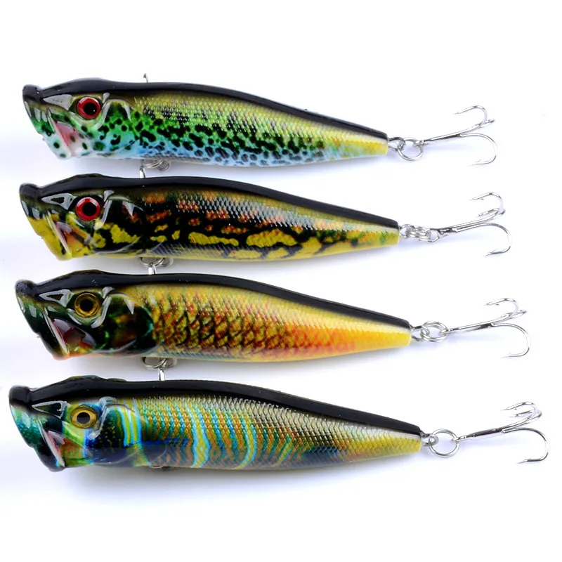 

4pcs 9.5cm 12g topwater popper fishing lure swim hard bait isca artificial crankbait swimbait bass fishing tackle pesca