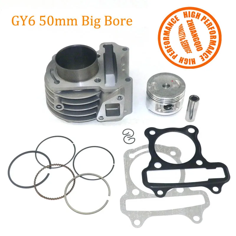 GY6 50 мм комплект с большим отверстием поршневые кольца для китайских 50cc 4-тактных