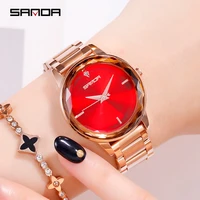 sanda fashion luxury women quartz watch gradient diamond wristwatches casual clock ladies watches reloj mujer relogio feminino