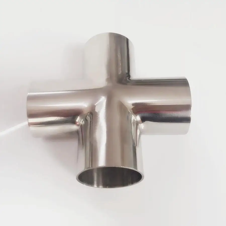 

DIN DN40 40mm Pipe OD Butt Welding Cross 4 Ways Splitter SUS 304 Stainless Steel Sanitary Fitting Spliter Homebrew Beer Wine