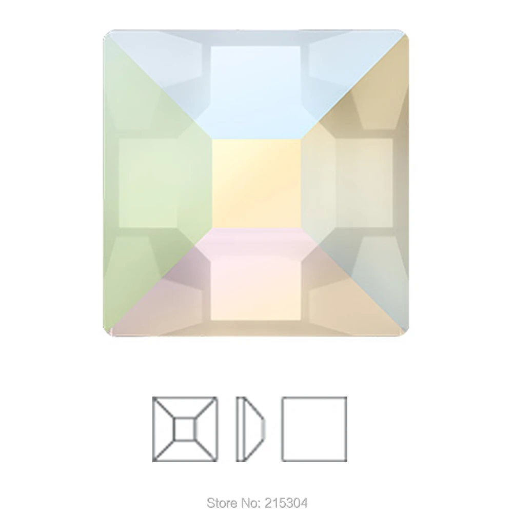 Swarovski Elements Pyramid Square(2403) AB Crystal(без горячей фиксации или горячей фиксации) гладить на(4 мм, 6 мм) плоской задней горный хрусталь
