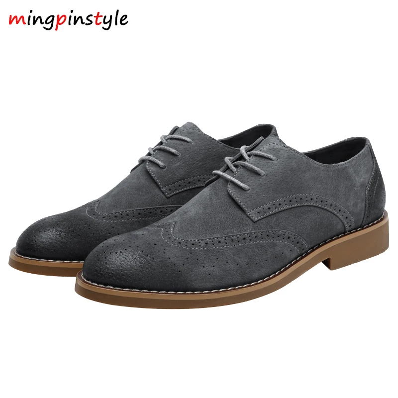 New Arrival 2018 Genuine oxfords faux Suede Leather Men Shoes British Style Lace Up Breathable Bullock Oxford For | Обувь