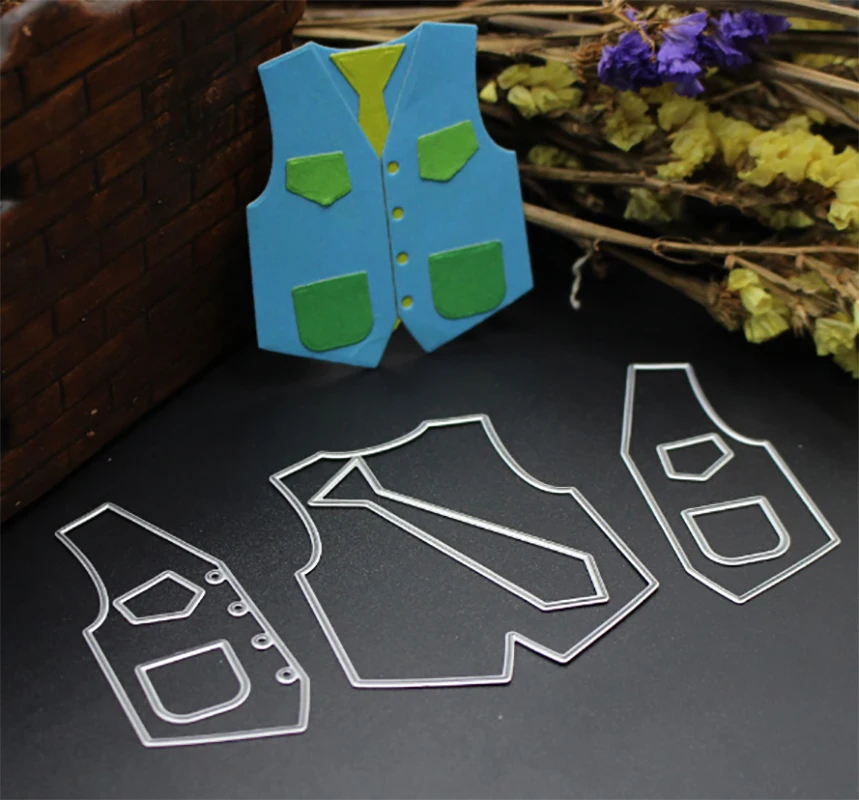 

ZhuoAng Vest Metal Cutting Dies for Scrapbooking Photo Album Embossing DIY Paper Cards Making Decorative Stencil Craft