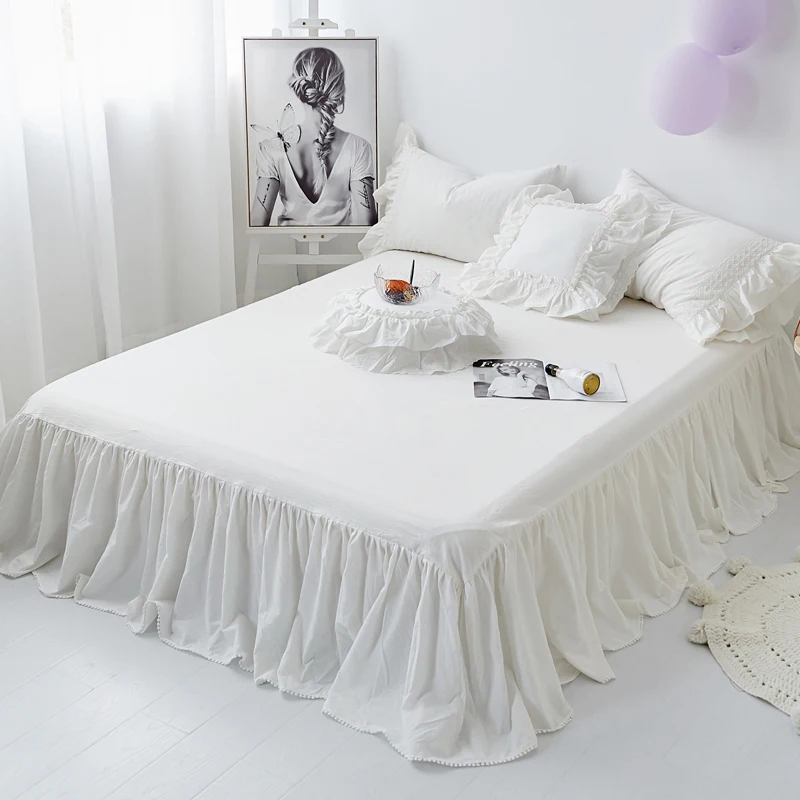 Белый фиолетовый серый розовый Корейская принцесса 100% Помытый хлопок набор