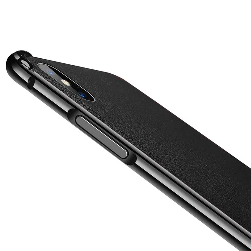 Binbo For iPhone XS Max Case Cover Luxury Genuine Leather+Aluminum Metal Frame XR X | Мобильные телефоны и аксессуары