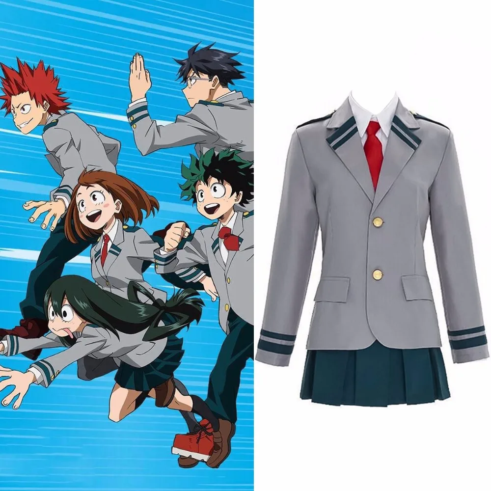 Мой герой Академии школьная Униформа Аниме Boku без haku Bakugou Katsuki OCHACO URARAKA Косплэй