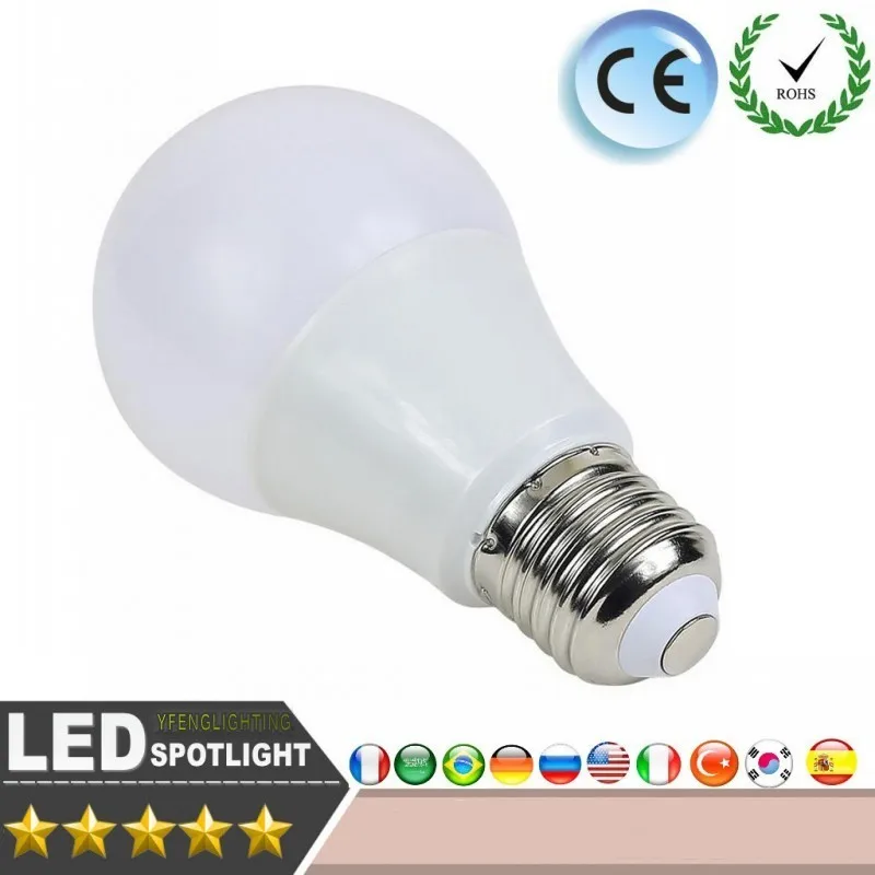 Светодиодная лампа E27 3 Вт 5 7 9 12 15 110 В 220 энергосберегающая SMD 2835 алюминиевая