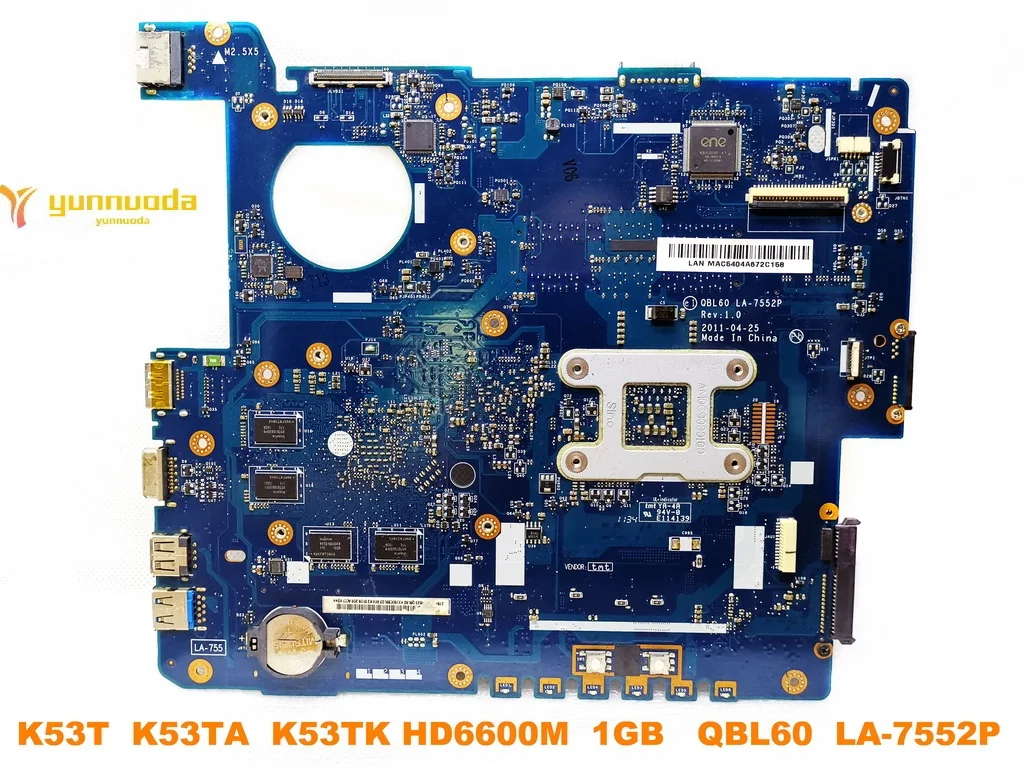 Оригинальная материнская плата для ASUS K53T K53T K53TA K53TK HD6600M 1 ГБ QBL60 LA-7552P протестирована хорошая
