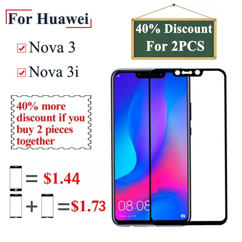 Для huawei nova 3 3i Защитная пленка для экрана из закаленного стекла nova3 nova3i huavei hauwei tremp