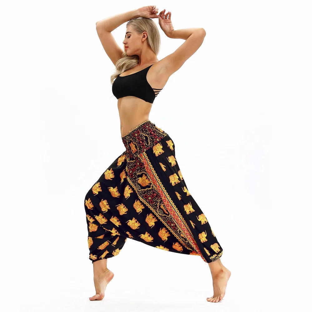 JIGERJOGER летние пляжные yoga Плавание мешковатые охватывает 3D с высокой талией yoga Штаны свободные Фонари Брюки Гарем Lounge шаровары TLL034