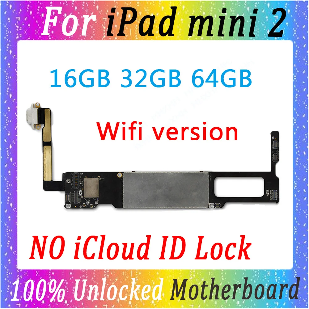 100% оригинальная материнская плата для iPad mini 2 разблокирована бесплатно iCloud