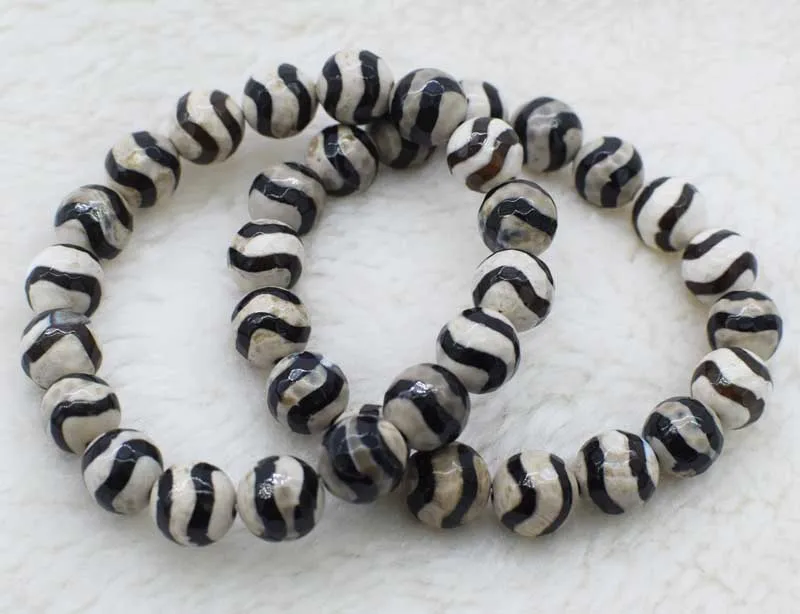 Вау! Черные вены агат граненый круглый 10 мм браслет 7 5 дюйма оптовая продажа