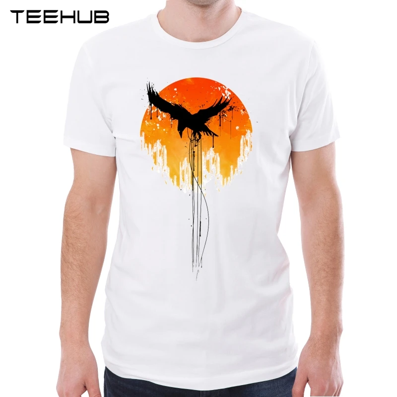 Новое поступление 2019 Мужская Модная креативная футболка TEEHUB с рисунком ворона