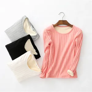 Футболка женская, с длинным рукавом, теплая, Вельветовая, большого размера, A673