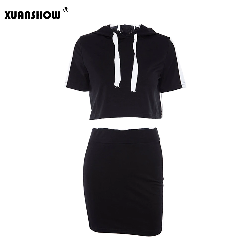 XUANSHOW 2018 женский летний хлопковый укороченный топ с коротким рукавом и короткая