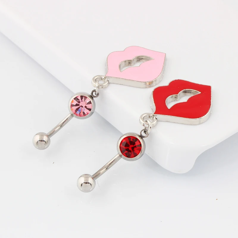 Кольца для пупка висячие кольца губ пирсинг тела ювелирные изделия красного
