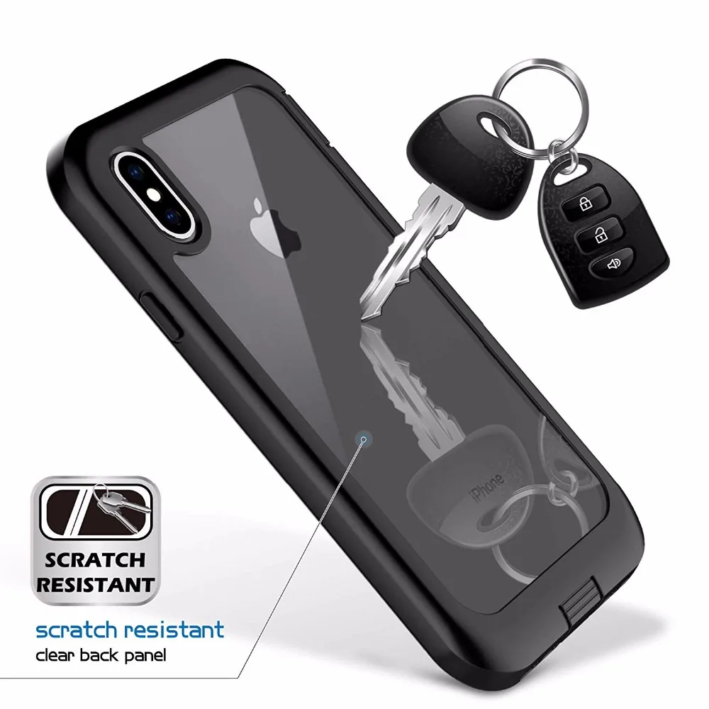 Чехол для iPhone X Xs встроенная защита экрана 360 градусов противоударный